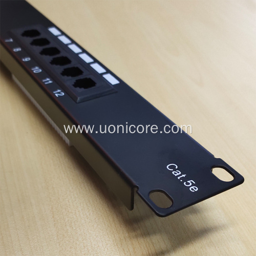 1U 12 ports patch panel cable management available